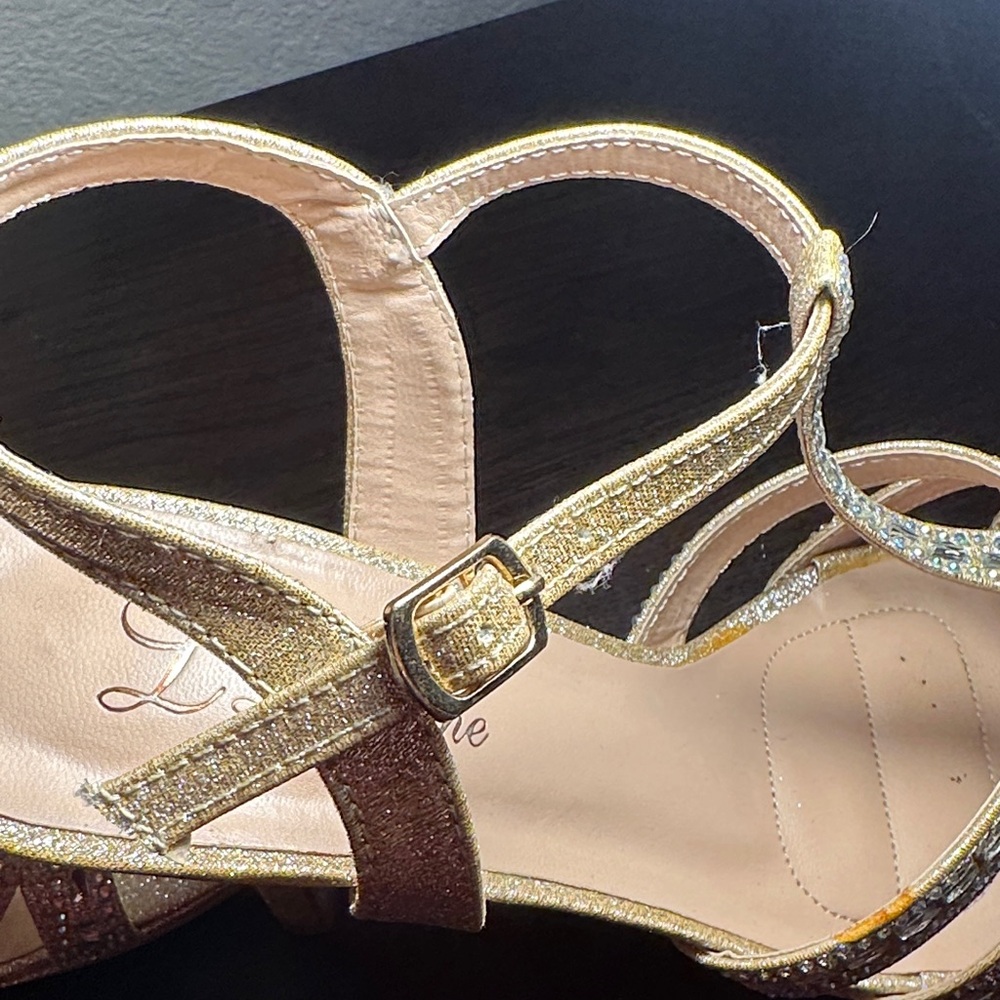Lorraine Gold and Silver Strappy Heels - Picture 7 of 7